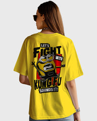 Womens Oversized TShirt Cartoon Minion