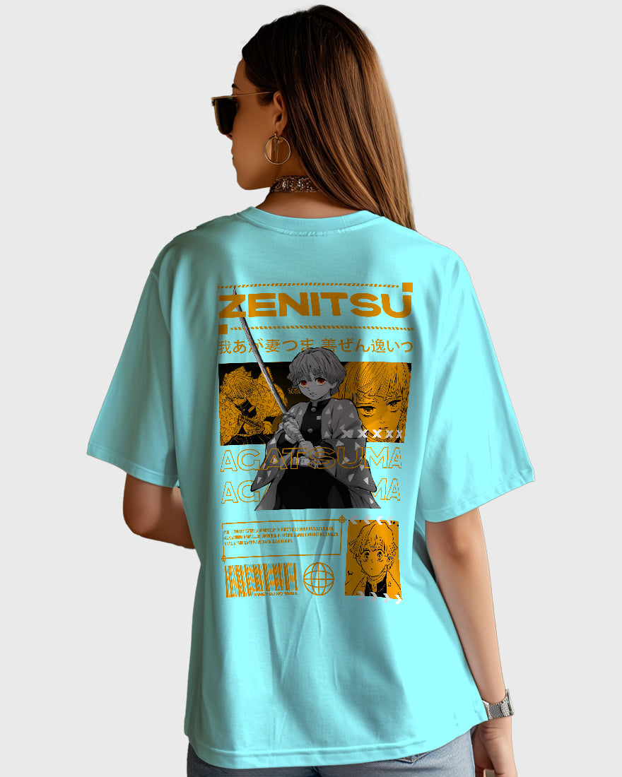 Womens Oversized TShirt Anime Demon Slayer Zenitsu