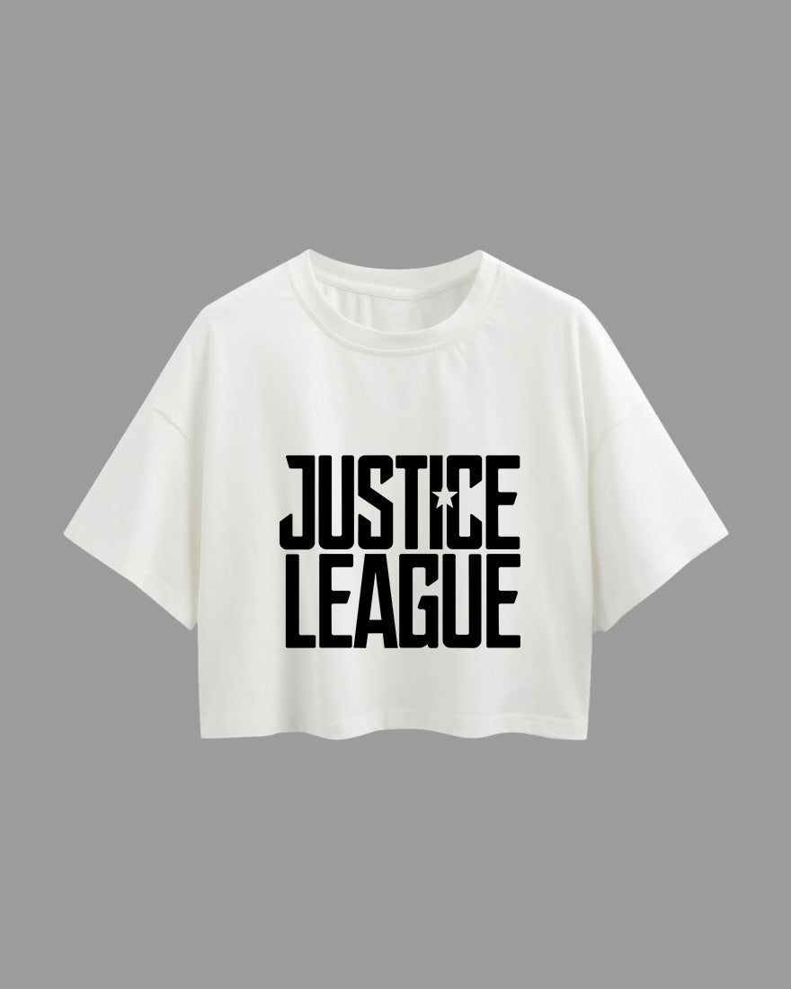 Womens Oversized Cropped TShirt Movies Lustice League