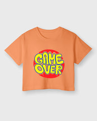 Womens Cropped TShirt Funky Game Over