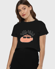 Womens Cropped TShirt Cartoon Sinchan