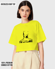 Womens Oversized Cropped TShirt Movies Batman