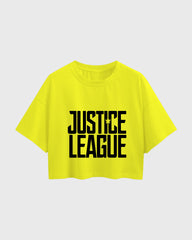 Womens Oversized Cropped TShirt Movies Lustice League