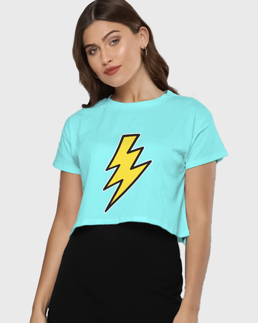 Womens Cropped TShirt Movies Flash Logo1