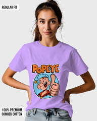 Womens Relaxed Fit TShirt Cartoon Popeye