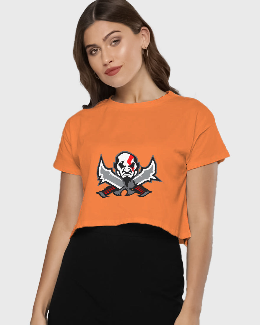 Womens Cropped TShirt Gaming God Of War Kratos