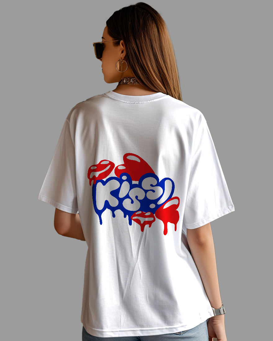 Womens Oversized TShirt Funky Kiss