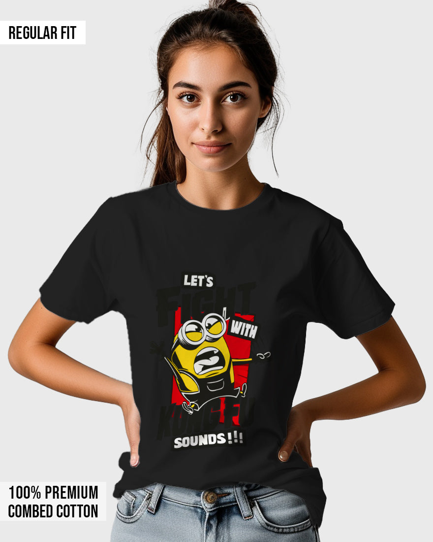 Womens Relaxed Fit TShirt Cartoon Minion