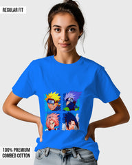 Womens Relaxed Fit TShirt Anime Naruto & Team