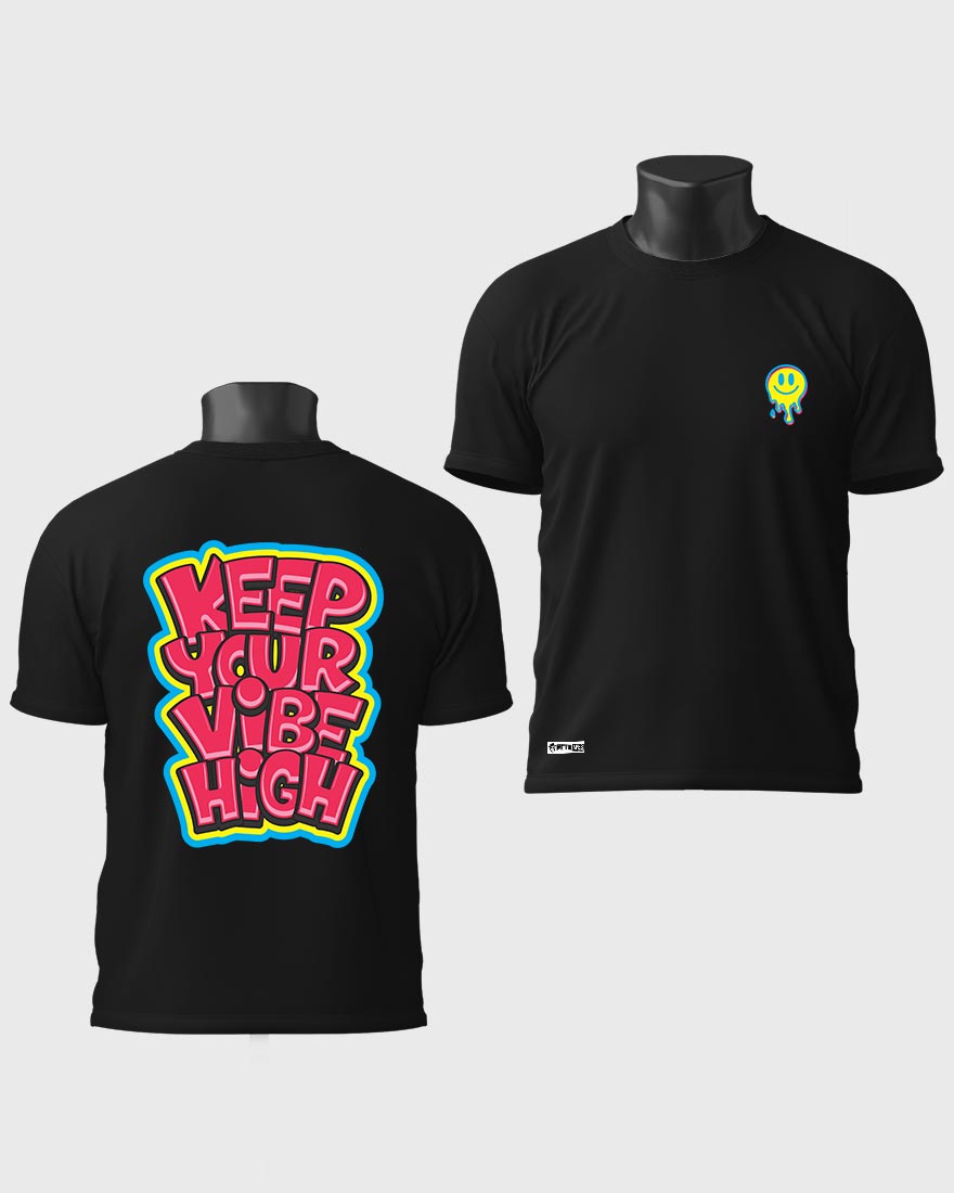 Mens Tshirt Funky Keep your vibe high - Metro Apes