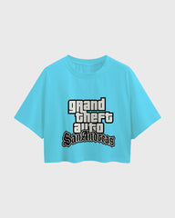 Womens Oversized Cropped TShirt Gaming Gta 3