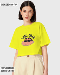 Womens Oversized Cropped TShirt Cartoon Sinchan