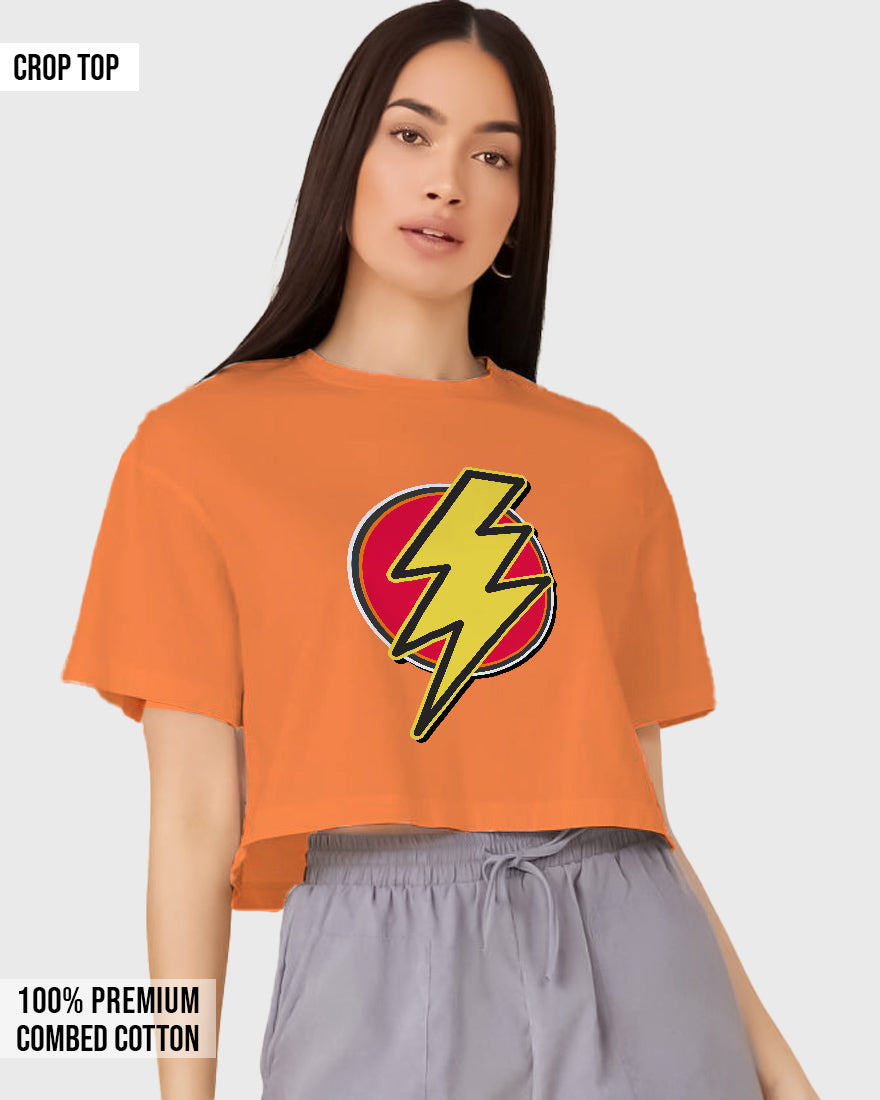 Womens Cropped TShirt Movies Flash Logo2