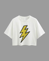 Womens Oversized Cropped TShirt Movies Flash Logo1