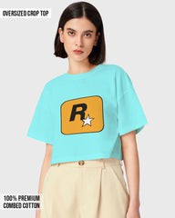 Womens Oversized Cropped TShirt Gaming Gta 1