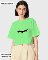 Womens Oversized Cropped TShirt Movies Batman Logo