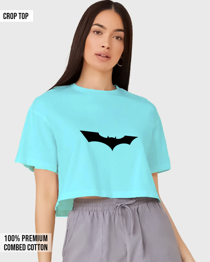 Womens Cropped TShirt Movies Batman Logo