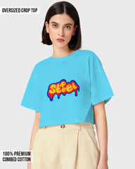 Womens Oversized Cropped TShirt Funky Street