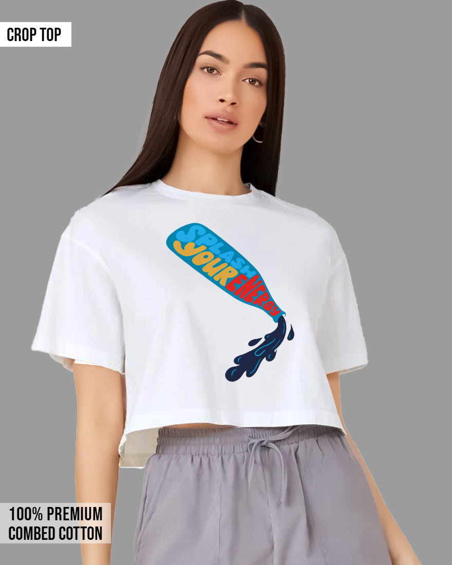 Womens Cropped TShirt Funky Splash