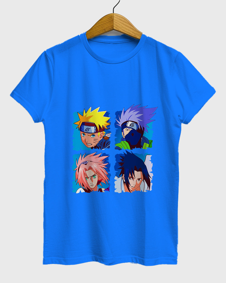 Womens Relaxed Fit TShirt Anime Naruto & Team