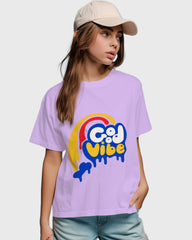 Womens Relaxed Fit TShirt Funky Good Vibe