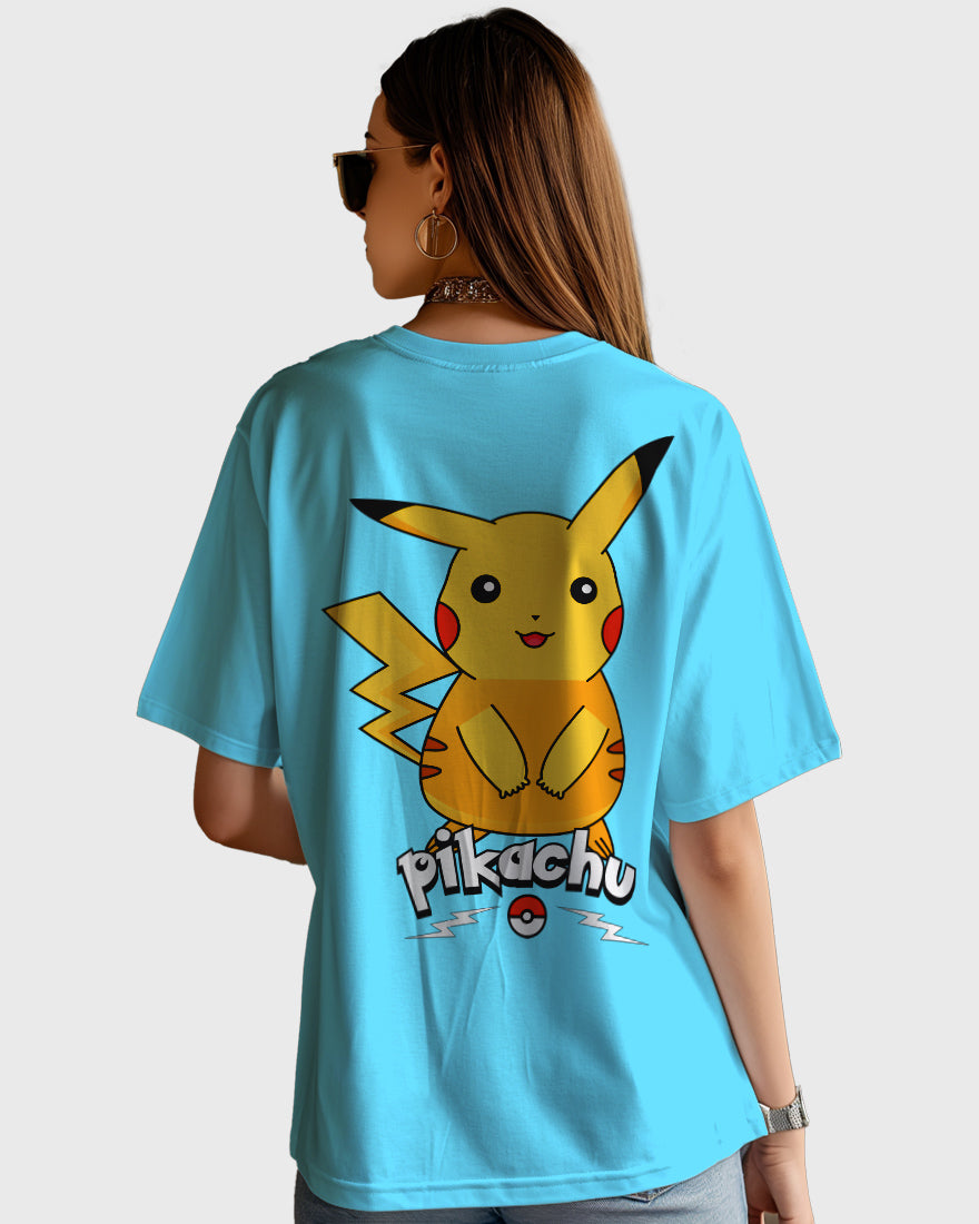 Womens Oversized TShirt Cartoon Pokeman Pikachu