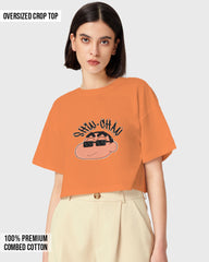 Womens Oversized Cropped TShirt Cartoon Sinchan