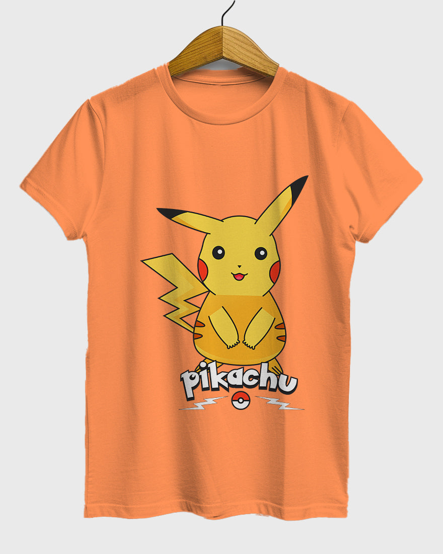 Womens Relaxed Fit TShirt Cartoon Pokeman Pikachu