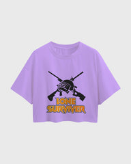 Womens Oversized Cropped TShirt Gaming Pubg 2