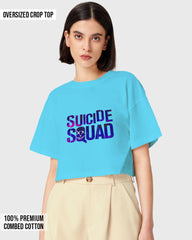 Womens Oversized Cropped TShirt Gaming Suicide Squad Specialops