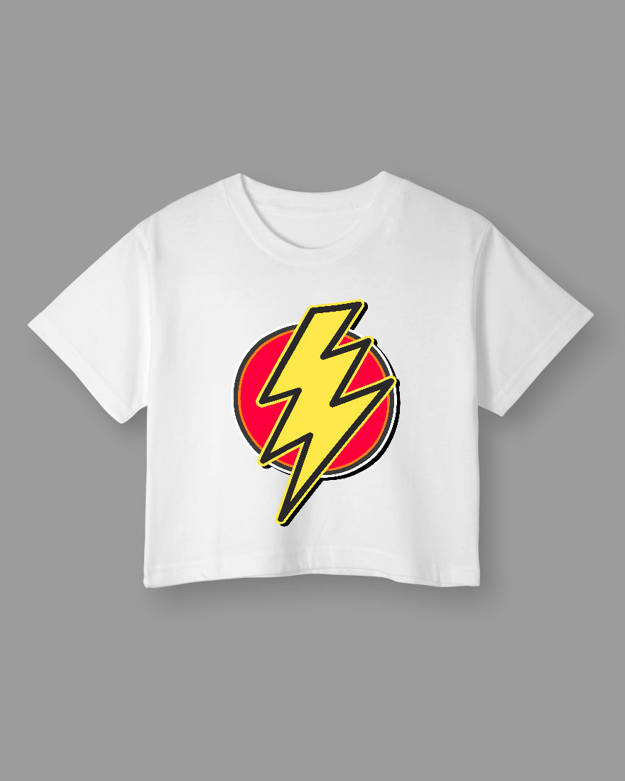 Womens Cropped TShirt Movies Flash Logo2