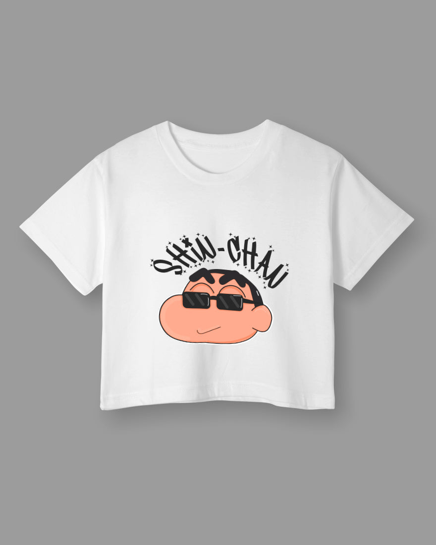 Womens Cropped TShirt Cartoon Sinchan