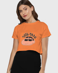 Womens Cropped TShirt Cartoon Sinchan