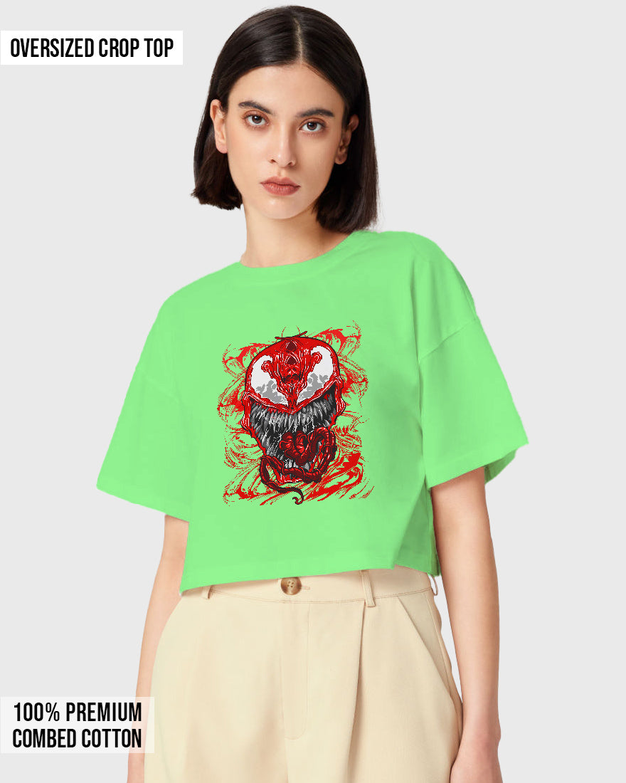 Womens Oversized Cropped TShirt Movies Venom Villian Venom