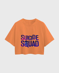 Womens Oversized Cropped TShirt Gaming Suicide Squad Specialops