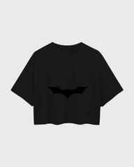 Womens Oversized Cropped TShirt Movies Batman Logo