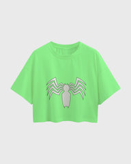 Womens Oversized Cropped TShirt Movies Venom Logo