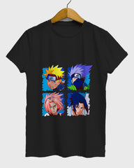 Womens Relaxed Fit TShirt Anime Naruto & Team