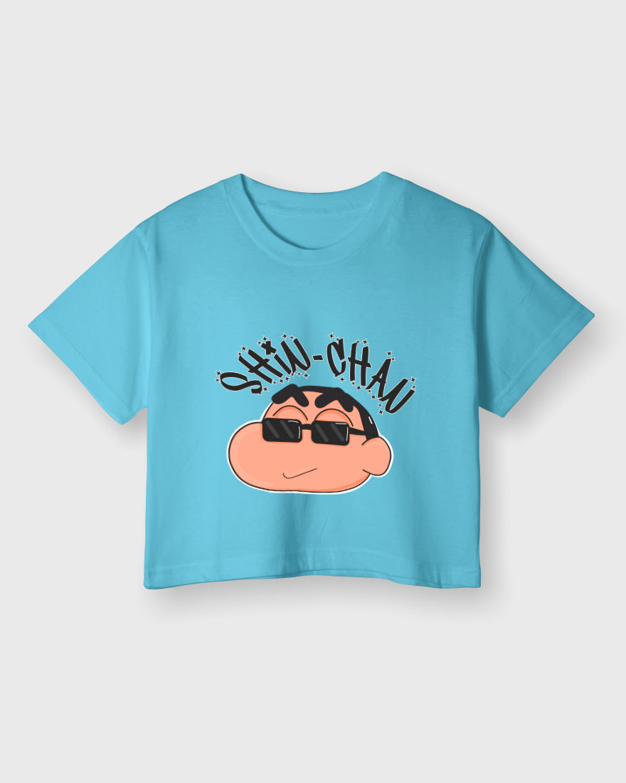 Womens Cropped TShirt Cartoon Sinchan