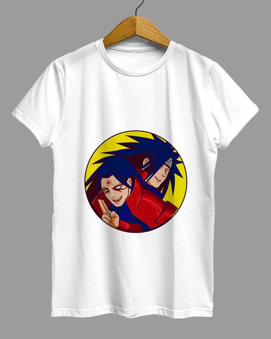 Womens Relaxed Fit TShirt Anime Naruto Hashirama & Madara