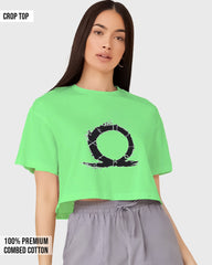 Womens Cropped TShirt Gaming God Of War Logo