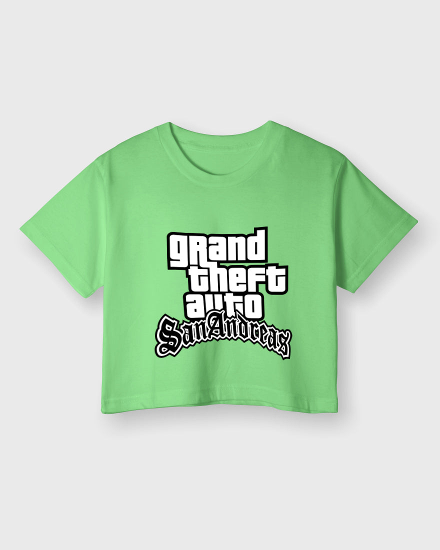 Womens Cropped TShirt Gaming Gta 3