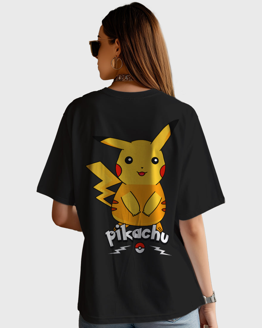 Womens Oversized TShirt Cartoon Pokeman Pikachu