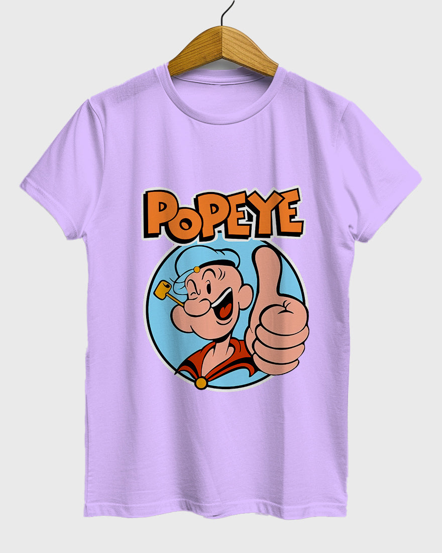 Womens Relaxed Fit TShirt Cartoon Popeye