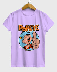 Womens Relaxed Fit TShirt Cartoon Popeye