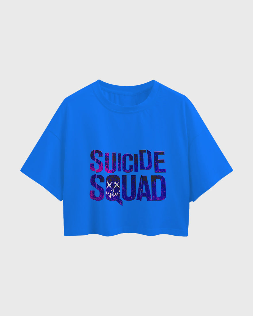 Womens Oversized Cropped TShirt Gaming Suicide Squad Specialops