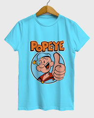 Womens Relaxed Fit TShirt Cartoon Popeye