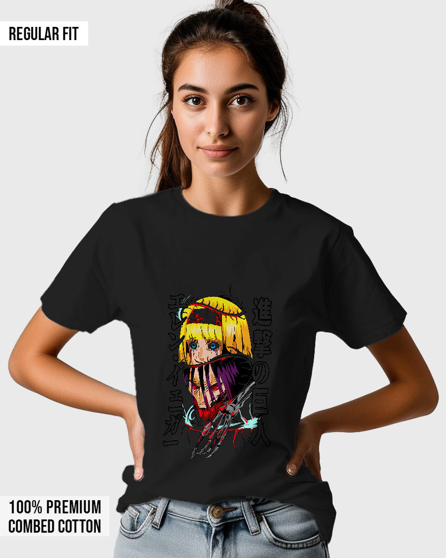 Womens Relaxed Fit TShirt Anime Attack On Titan