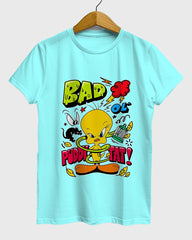 Womens Relaxed Fit TShirt Cartoon Angry Tweety