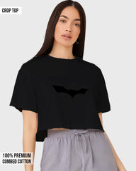 Womens Cropped TShirt Movies Batman Logo